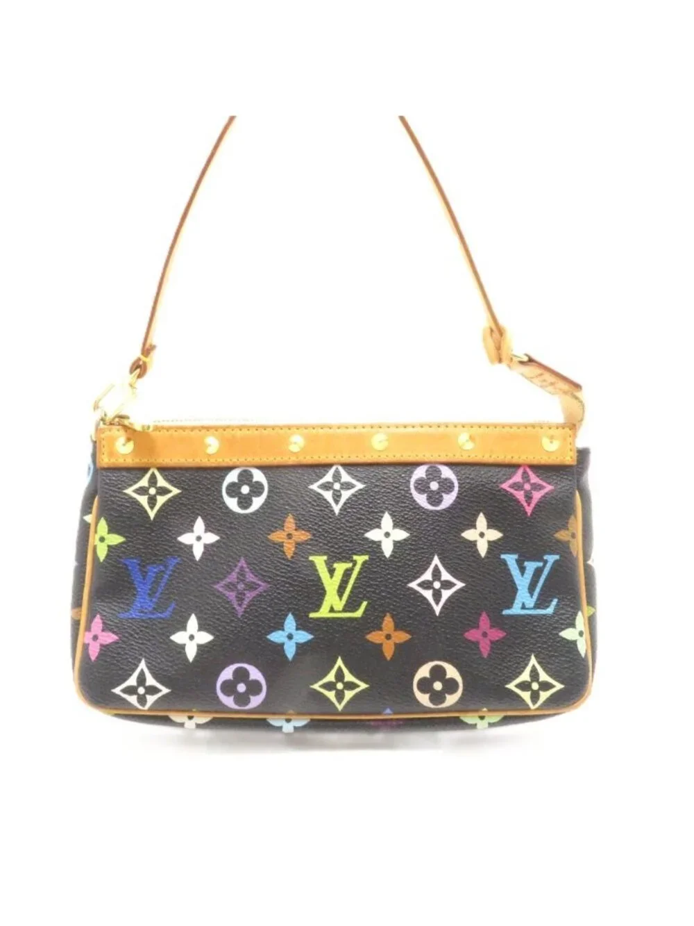 Louis Vuitton Pochette Accessoires Multicolor Noir Handbag Monogram